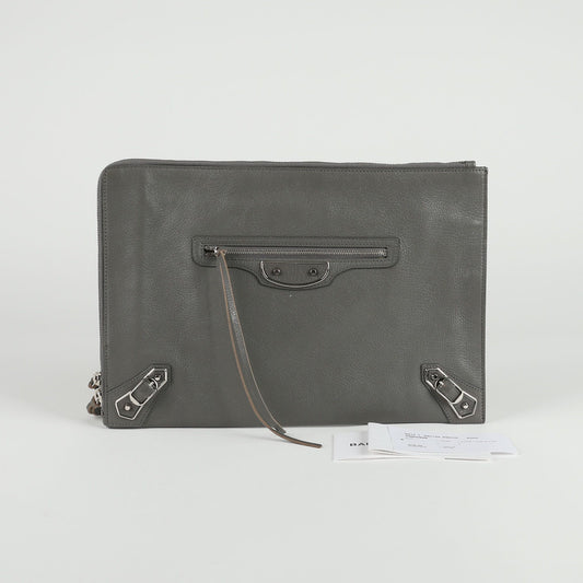 Classic Metallic Edge Medium Clutch