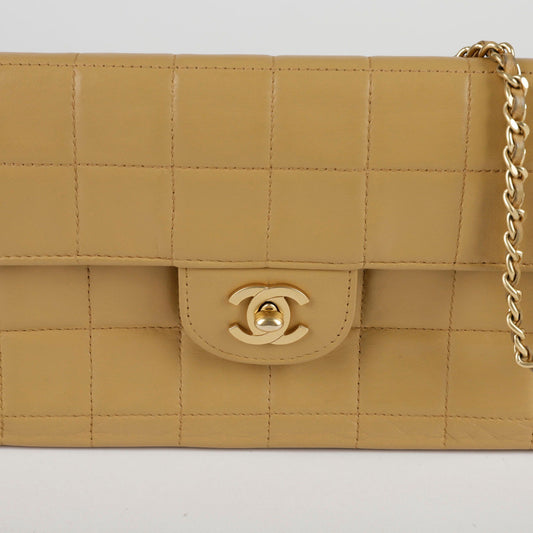 Chocolate Bar Flap Shoulder Bag