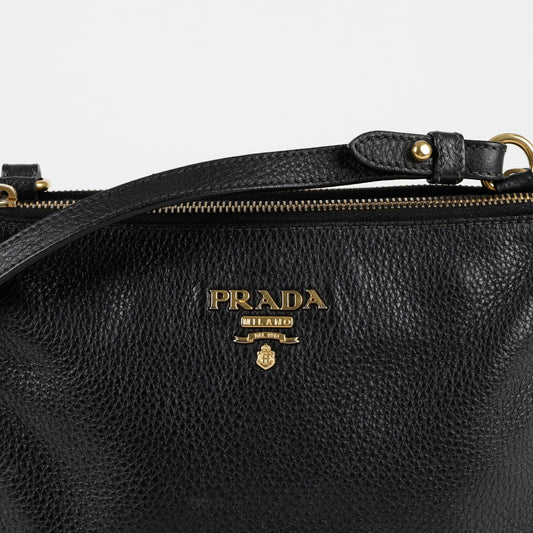 Metal Logo Double Zip Crossbody Bag