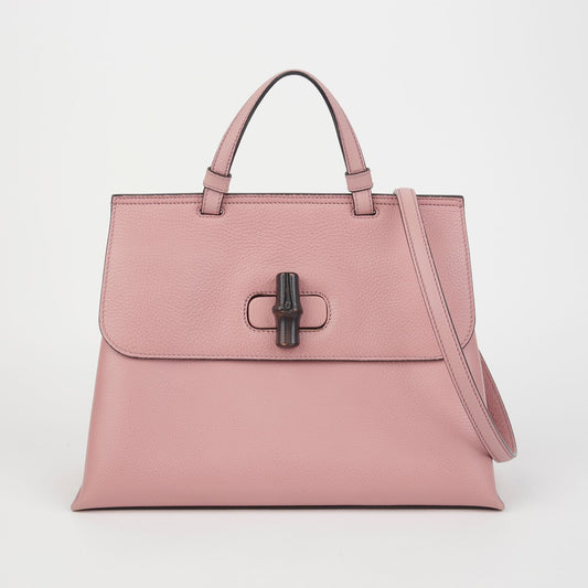 Bamboo Top Handle Tote Shoulder Bag