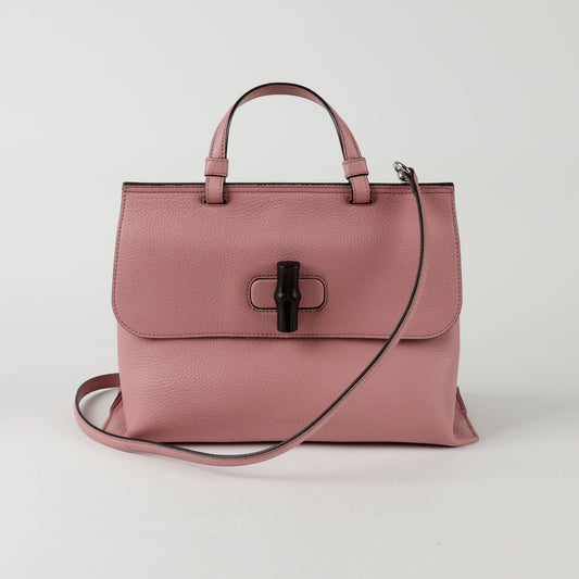 Bamboo Top Handle Tote Shoulder Bag