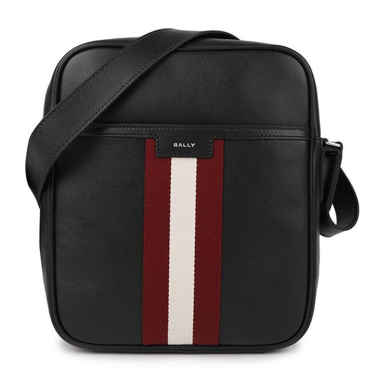 Black Leather Code Crossbody Bag