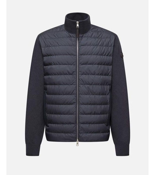 Padded Wool Cashmere Zip Cardigan