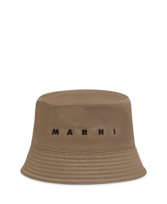 Logo Embroidered Green Gabardine Bucket Hat