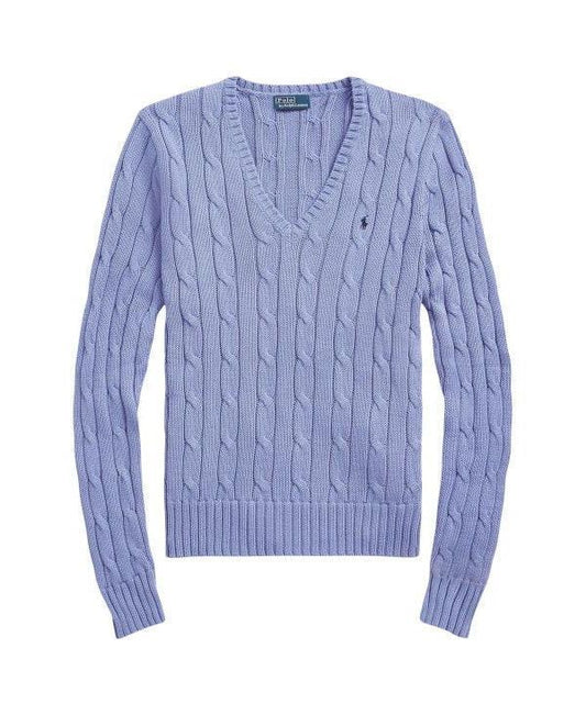 Pima Cotton V-Neck Knit with Pony Logo Embroidery
