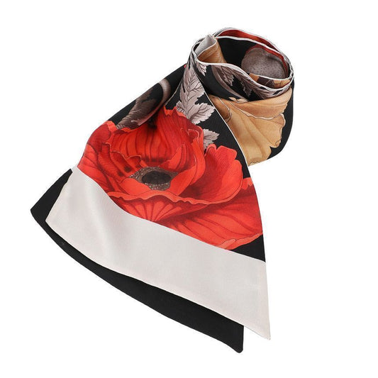 Poppy Print Silk Scarf