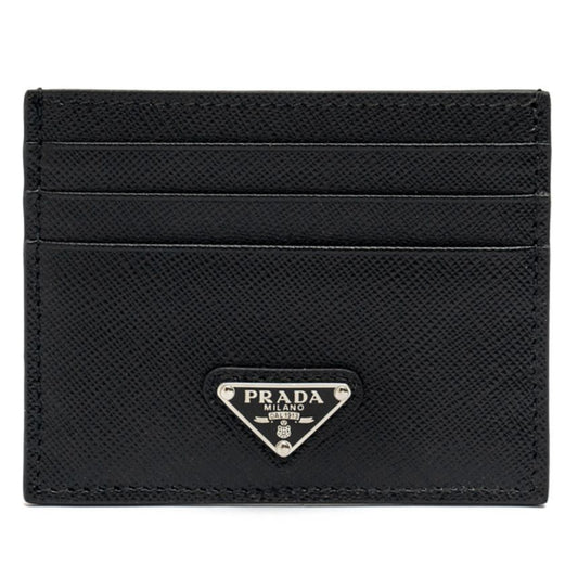 Saffiano Triangle Logo Card Wallet