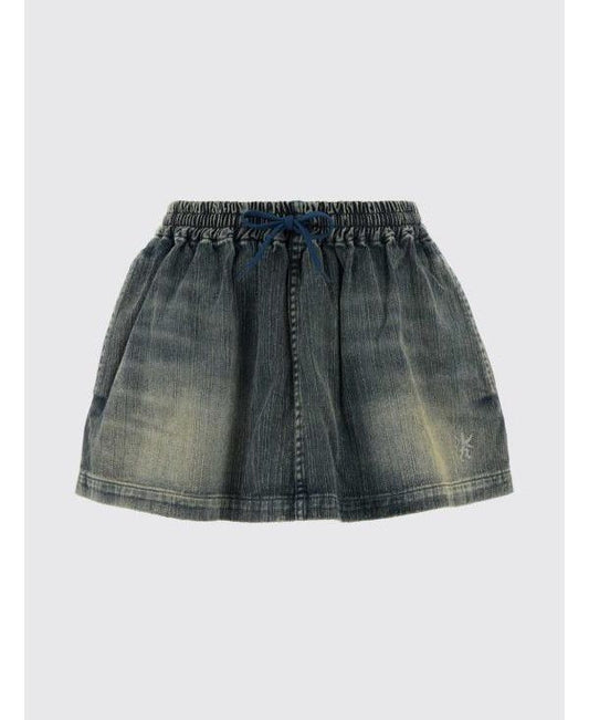 Balenciaga Women's Mini Skirt, Light Blue Cotton, Size 36