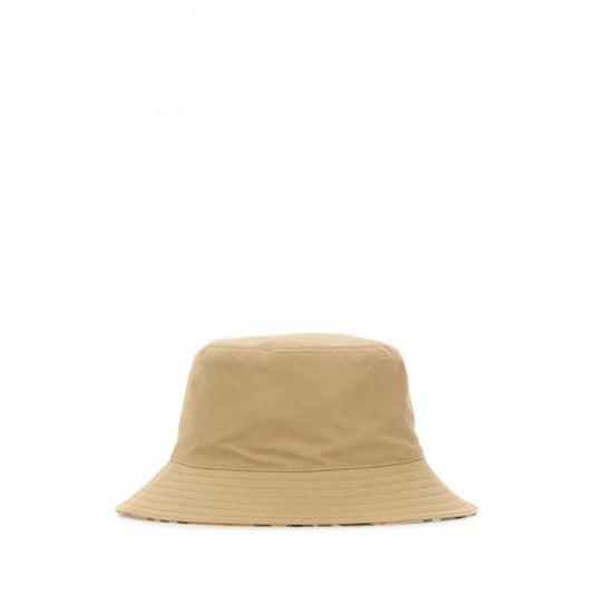 Burberry Reversible Gabardine Bucket Hat, Flax Beige/Sand Beige, Size L