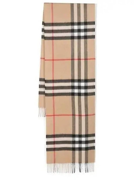 Burberry Check Cashmere Scarf, Archive Beige, One Size