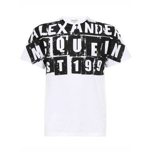 Alexander McQueen Punk Logo Oversized Print T-Shirt, White, Size L