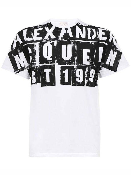 Alexander McQueen Punk Logo Oversized Print T-Shirt, White, Size L