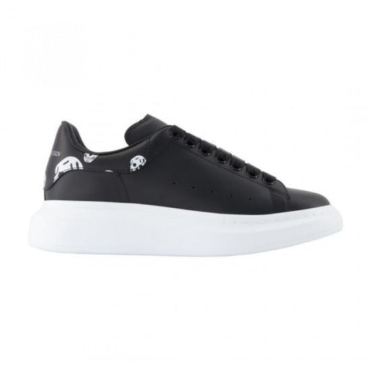 Alexander McQueen Oversized Sneakers, Black/White Calfskin, Men's Size 41