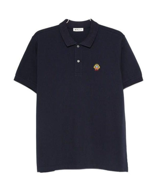 BALLY Embroidered Logo Patch Short Sleeve T-Shirt, Men's Cotton, Black, Size L