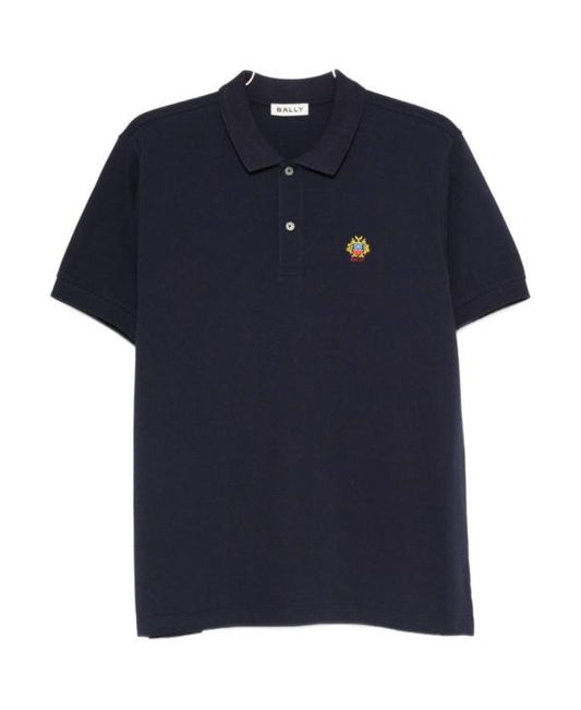 BALLY Embroidered Logo Patch Short Sleeve T-Shirt, Men's Cotton, Black, Size L