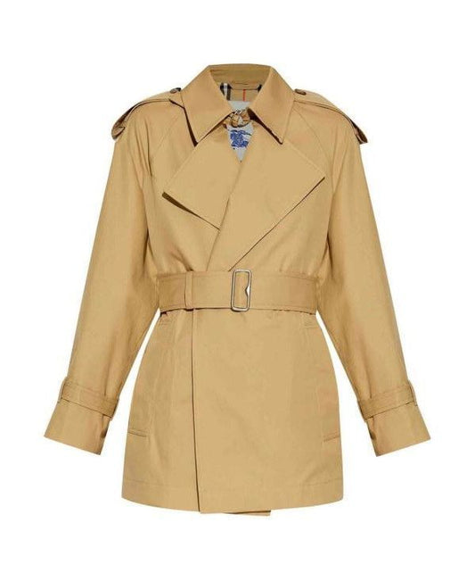 BURBERRY Women's Gabardine Trench Coat, Flax, UK 4