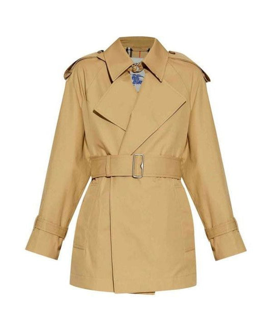 BURBERRY Women's Gabardine Trench Coat, Flax, UK 4