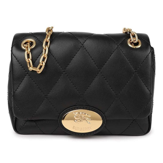 BURBERRY Small Quilted Calf Leather Crossbody Bag, Black