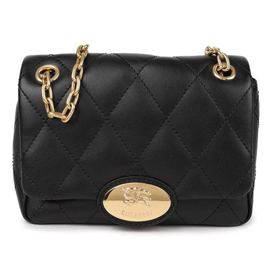 BURBERRY Small Quilted Calf Leather Crossbody Bag, Black