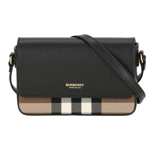 BURBERRY New Hampshire Check Crossbody Bag, Black