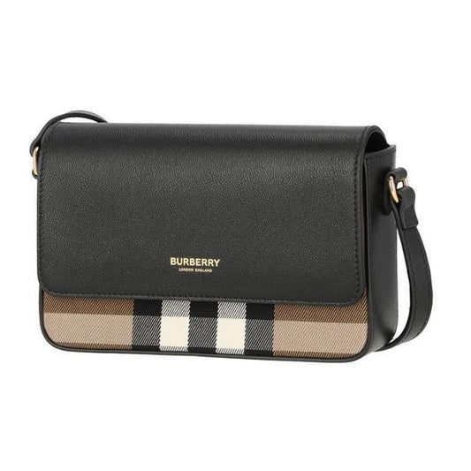 BURBERRY New Hampshire Check Crossbody Bag, Black