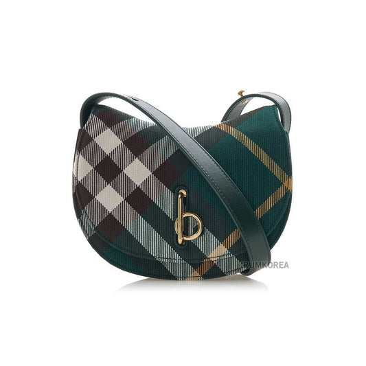 Burberry Mini Rocking Horse Shoulder Bag, Green Check