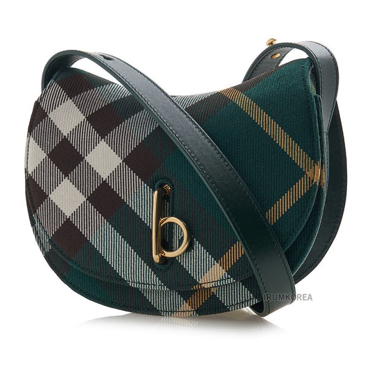 Burberry Mini Rocking Horse Shoulder Bag, Green Check