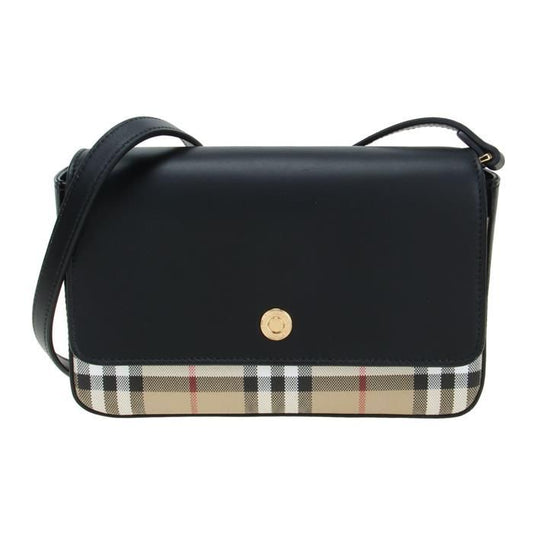 BURBERRY Vintage Check Leather Notebook Shoulder Bag