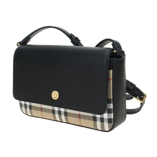 BURBERRY Vintage Check Leather Notebook Shoulder Bag