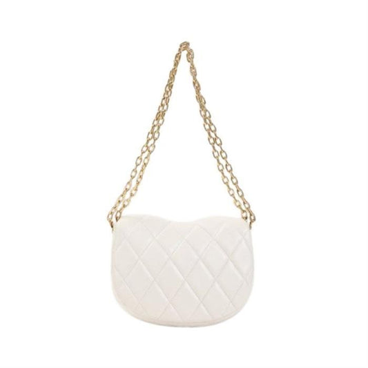BURBERRY Quilted Rocking Horse Bag, White Lambskin Shoulder Bag