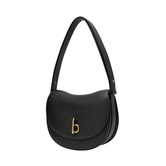 BURBERRY Mini Rocking Horse Shoulder Bag, Black Calf Leather