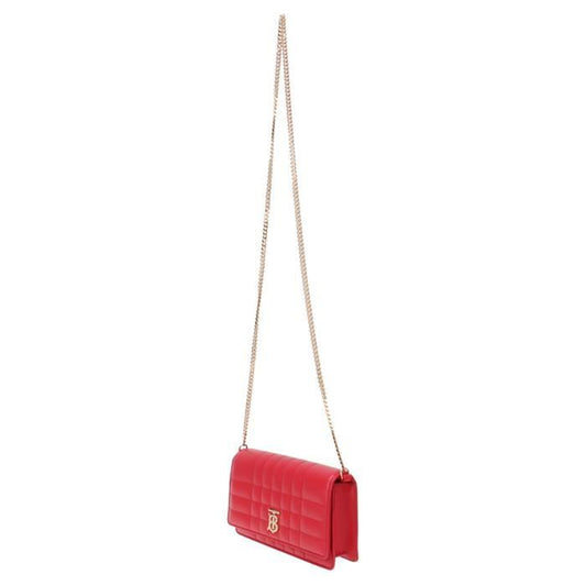 BURBERRY Rola Quilted Lambskin Clutch Shoulder Bag, Red
