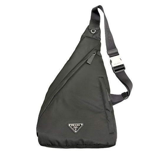 Triangle Logo Re-Nylon Leather Slingback
