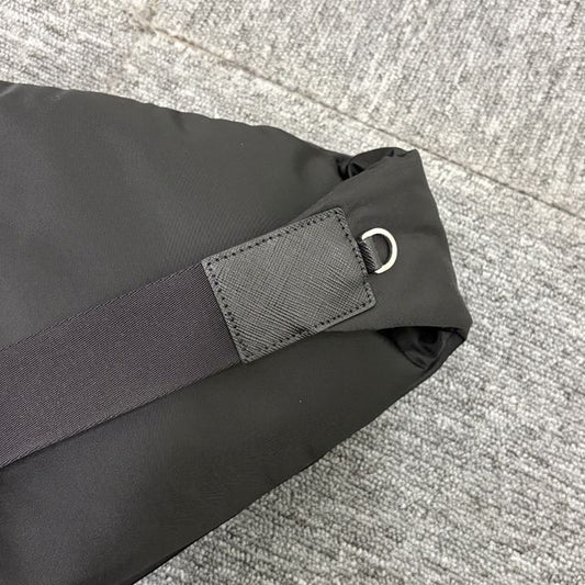 Triangle Logo Re-Nylon Leather Slingback