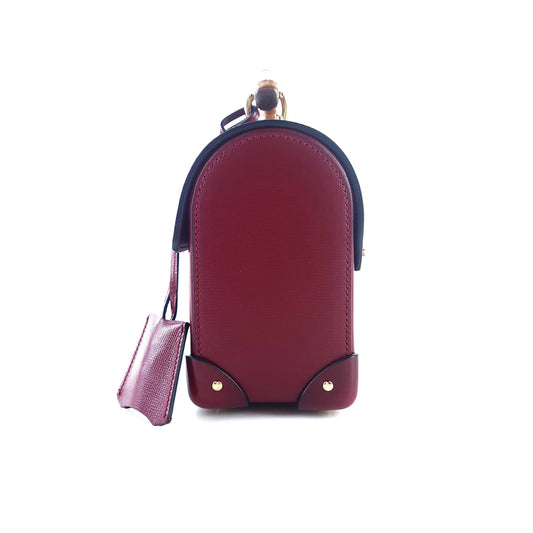 Bamboo Top Handle Padlock Shoulder Bag Crossbody