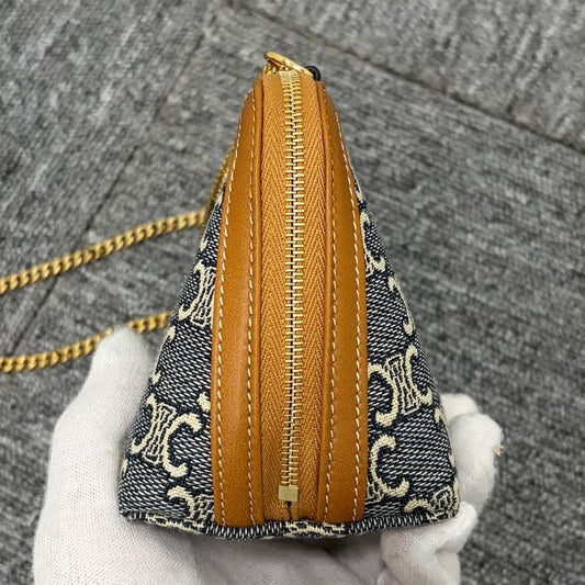 Triomphe All Over Jacquard Chain Clutch