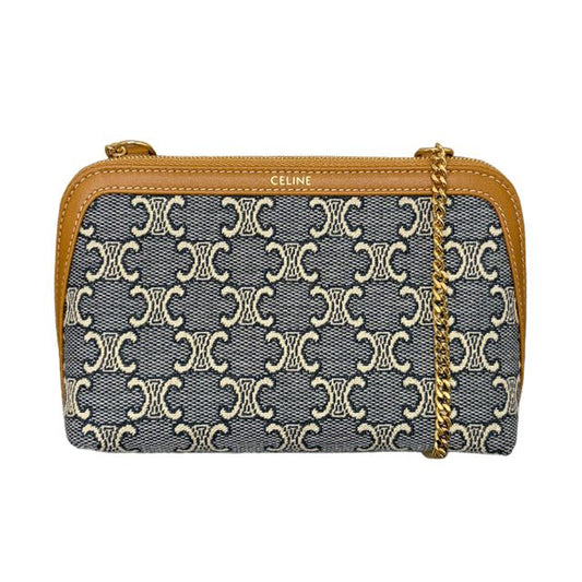 Triomphe All Over Jacquard Chain Clutch