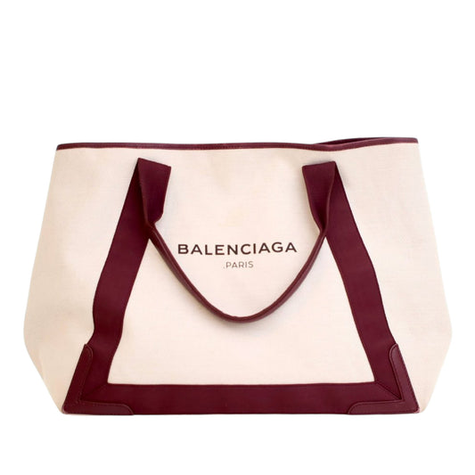 Balenciaga Canvas Navy Cabas Tote M