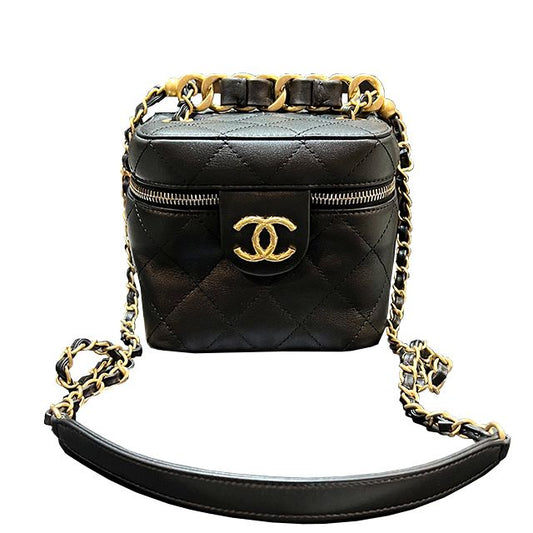 CC Logo Gold Metal Cosmetic Case Chain Bag Small stamp: