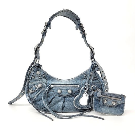 Balenciaga Denim Rhinestone LE Cagol Bag Small (671307) (10177068)