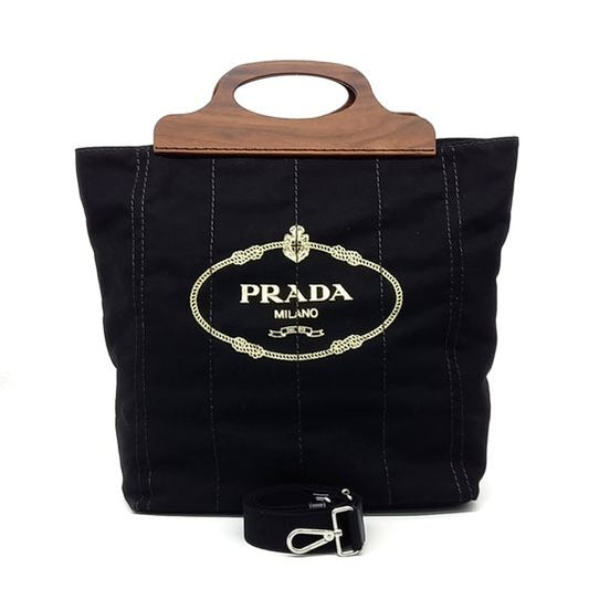 Prada Canappa Legno Shopper Bag (1BG349) (10251149)